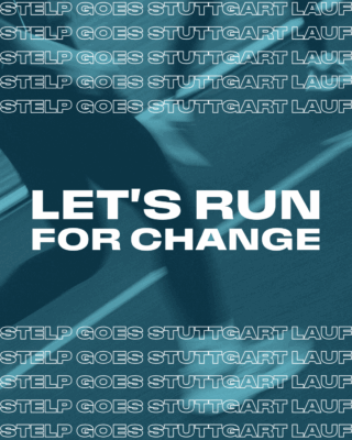 Stuttgart Lauf Grafik mit Schirfzug "Let's run for change"